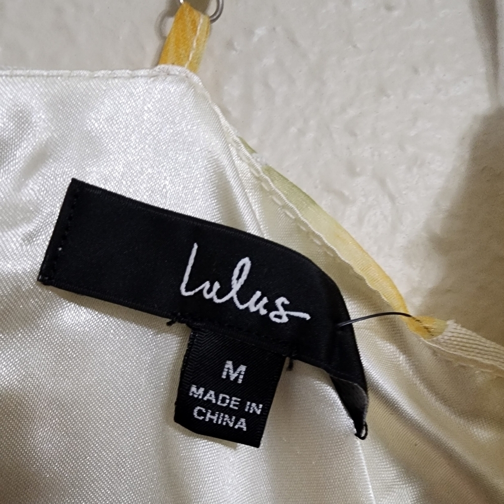 Lulus Gorgeous Occasion Cream Floral Burnout Lace-Up Tiered Maxi Dress M Wedding - Picture 13 of 13